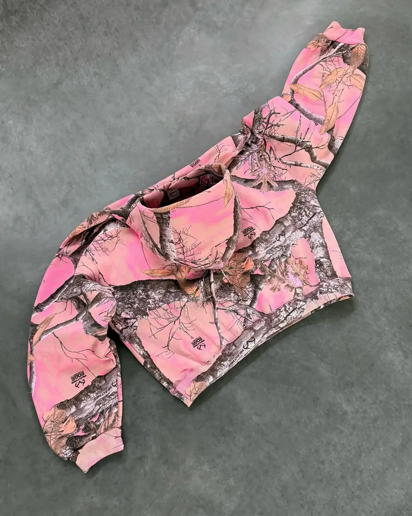 Streetwear Pink Camo Zipper Hoodie Y2k Harajuku Retro Gothic Two Piece Sets