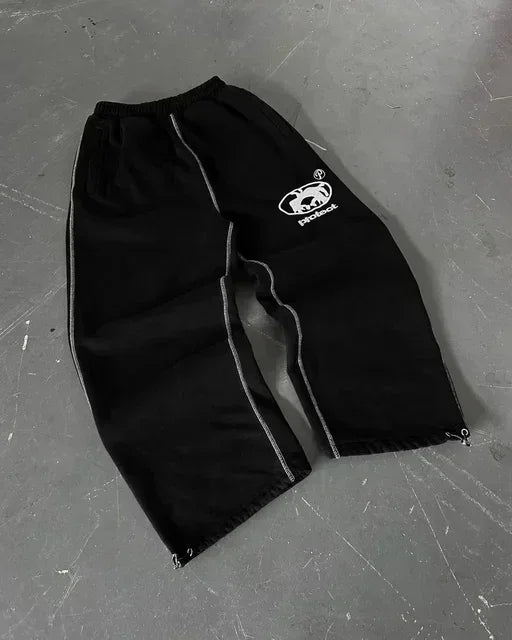 American Y2k Sweatpants Gothic Harajuku Vintage Letter Patch Loose Casual Pantsable High Waisted Jogging Pants