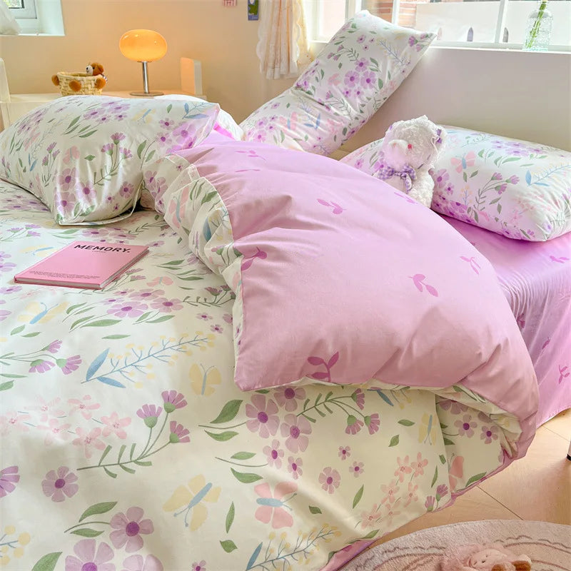 1Pcs 100% Cotton Printed Duvet Cover Cartoon Pattern Skin Friendly Breathable Comforter Cover Bedclothes