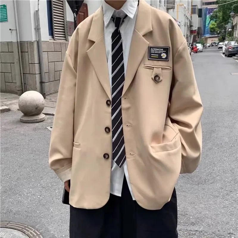 Western-style Suit Korean Trendy Punk Style Three-piece Set Jacket Dakka Uniform Casual Scene
