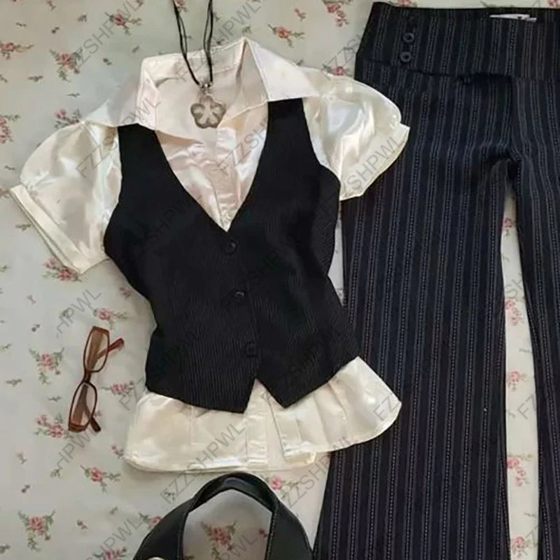 Y2k Harajuku Vintage Casual Skirts Sleeveless American Retro 90st Streetwear Aesthetics Korean Style Frocks