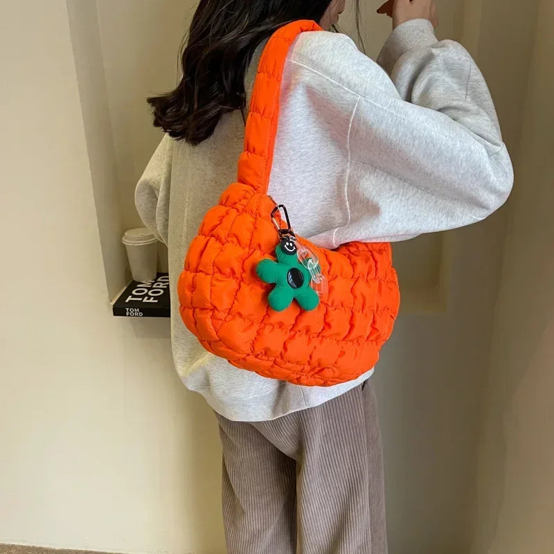 Bag Korean Version Sweet Girly Style Shoulder Bag Casual Bubble Dumpling Bag Fold Cloud Bags Exquisite