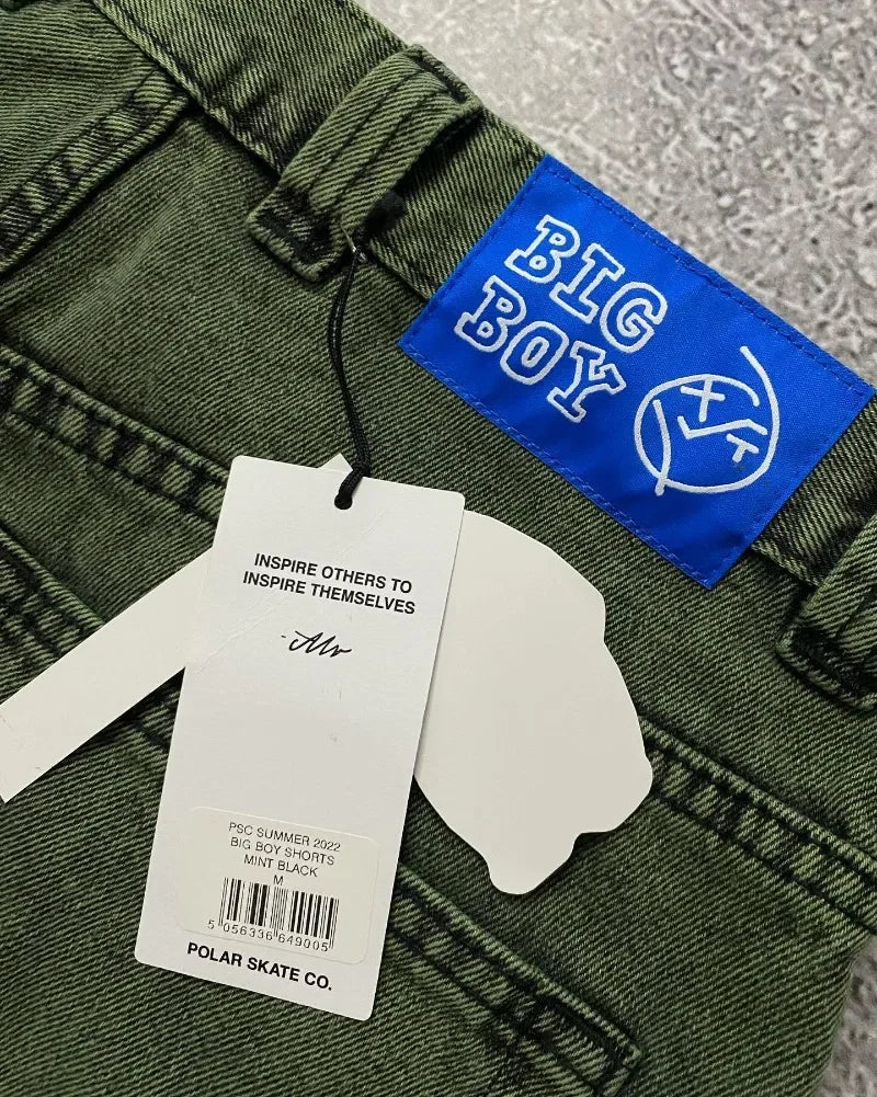 Big Boy Baggy Shorts Harajuku Hip Hop Cartoon Graphic Embroider Retro Denim Shorts Y2k Gym Basketball Shorts Clothing