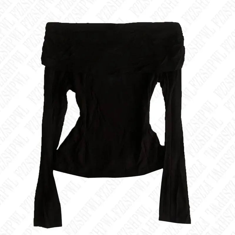 Punk Y2k Long sleeve Crop Top One shoulder Harajuku Grunge Goth Pullover Streetwear Hip Hop Baby Tee Retro Top EMO