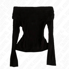 Punk Y2k Long sleeve Crop Top One shoulder Harajuku Grunge Goth Pullover Streetwear Hip Hop Baby Tee Retro Top EMO