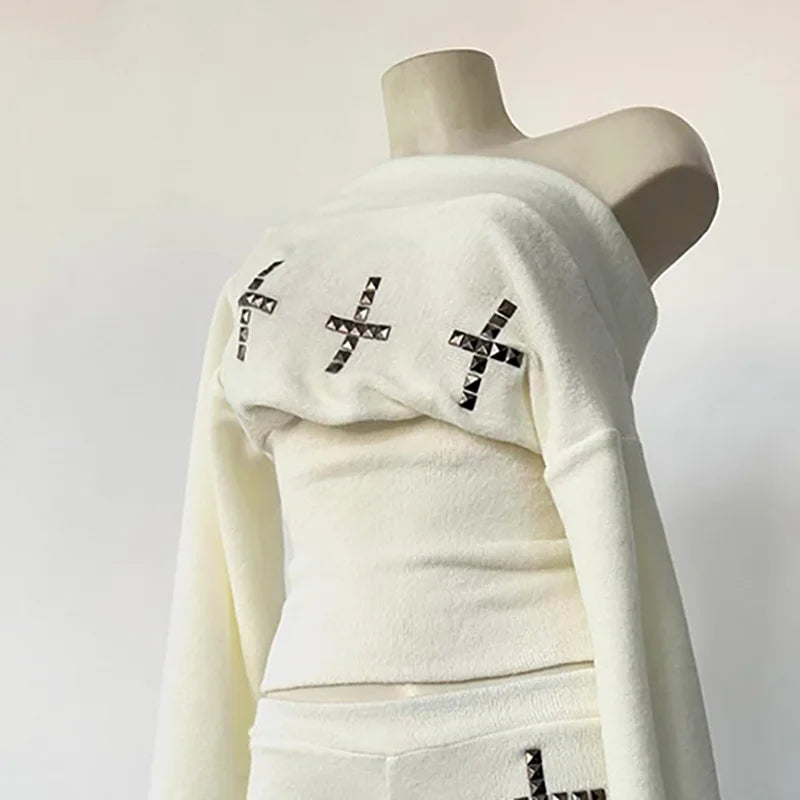 Chic Streetwear Punk Y2k Crop top Harajuku Graphic Print Cool Long sleeve Top Hip Hop Baby Tee Rock Goth Unique Top