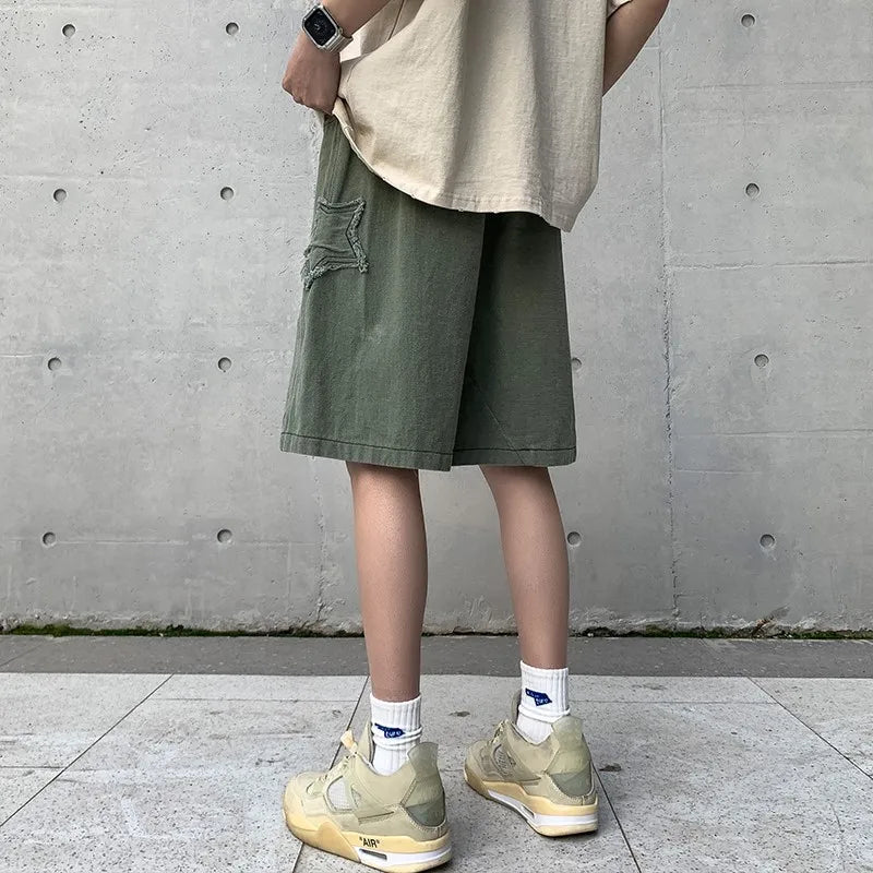 Shorts Loose spodenki meskie Vintage Denim Basic SimpleSale High Waist Leisure Ulzzang Streetwear Short