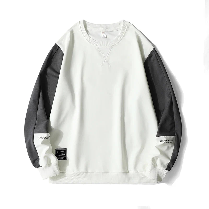 Male Patchwork Loose O-Neck Hip Hop Hoodies