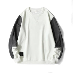 Male Patchwork Loose O-Neck Hip Hop Hoodies