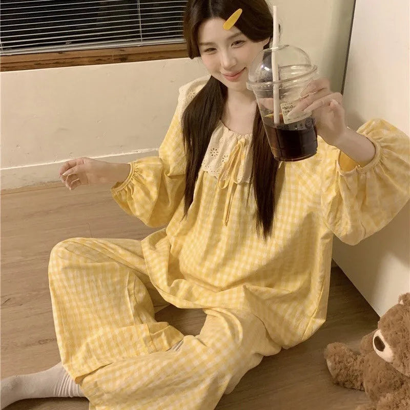 Sweet Print Pajamas Set Long Sleeve Top