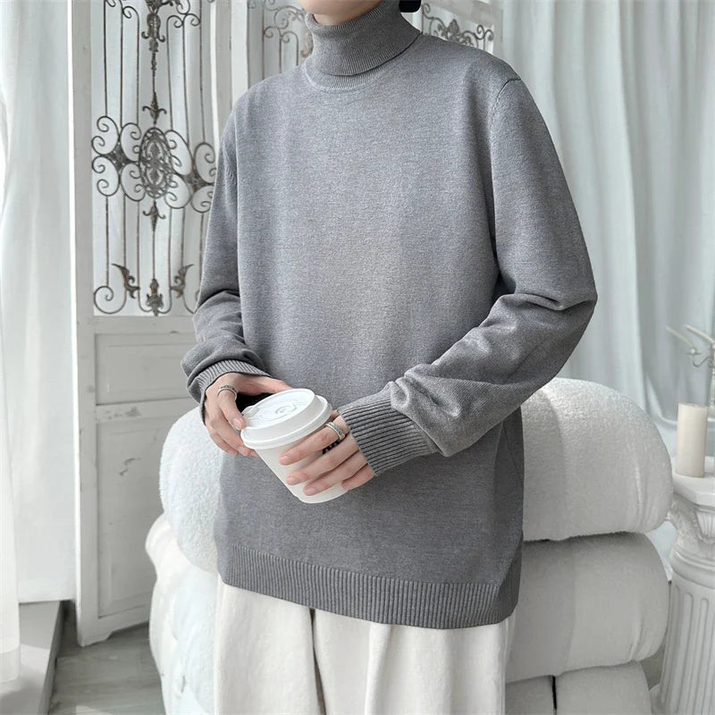Turtleneck sweater Warm Knitted Shirt Loose, soft