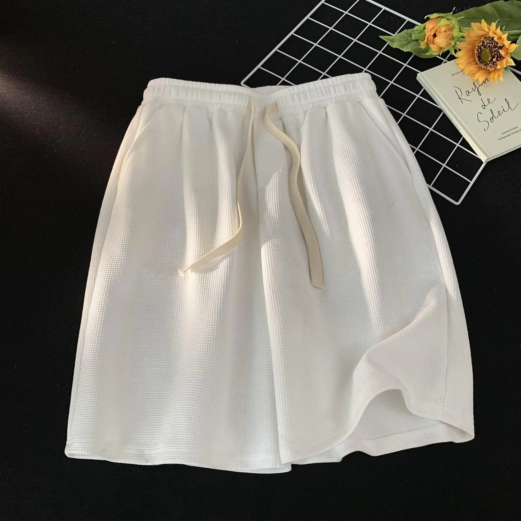 Waffle shorts thin loose casual sports brand beach American five-point pants