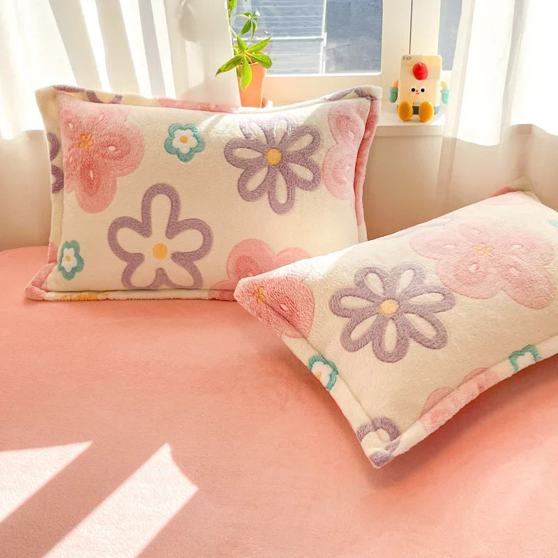 2pcs Fluffy Plush Pillowcase