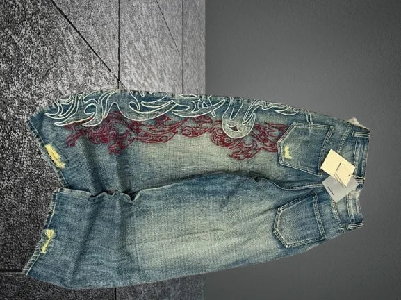 American retro jeans loose casual Y2K high street retro hip-hop clown couple wide leg pants