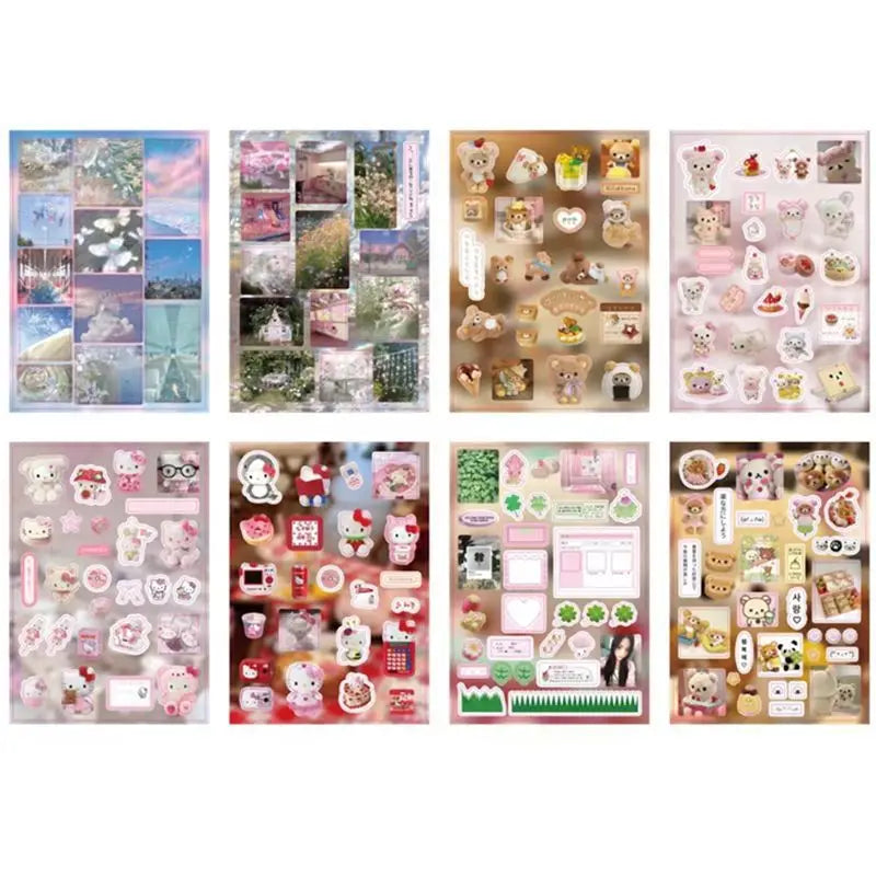 6pcs/10pcs Set Y2K Random Cute Glitter Laser Sticker