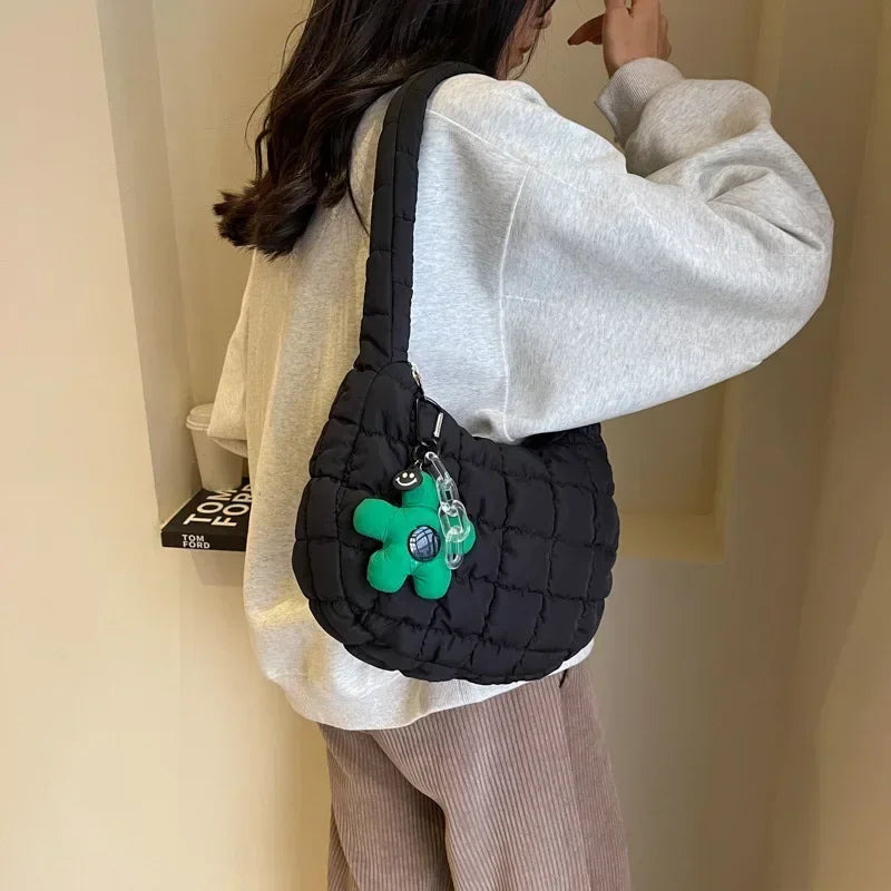 Bag Korean Version Sweet Girly Style Shoulder Bag Casual Bubble Dumpling Bag Fold Cloud Bags Exquisite