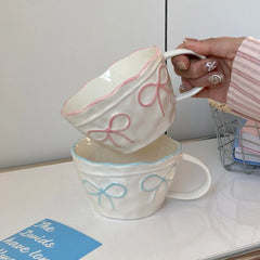 1Pc Bow Ceramic Mug, Exquisite