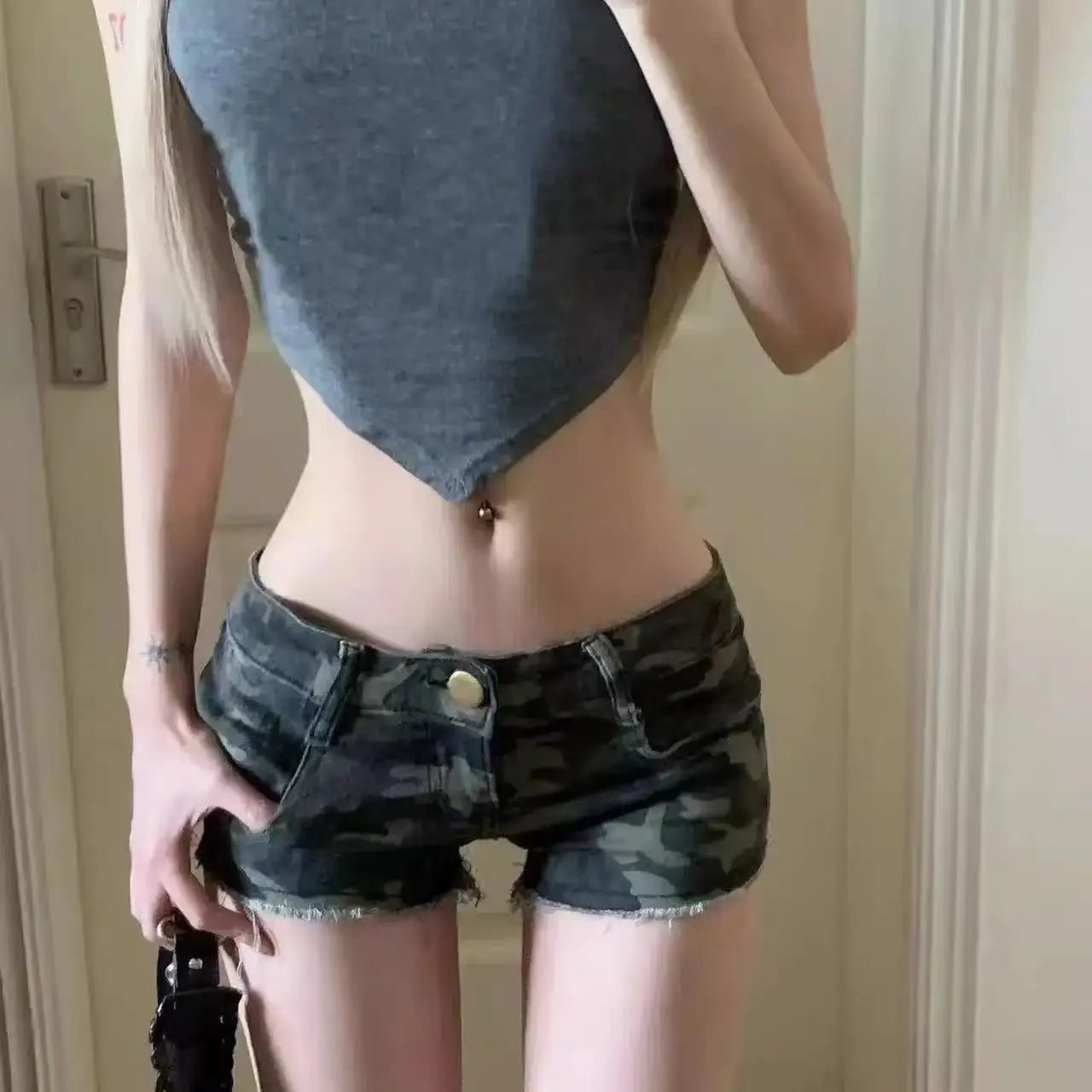 Harajuku jeans Shorts y2k Grunge Vintage streetwear beach jorts clothes 2000s Denim Pants Japanese