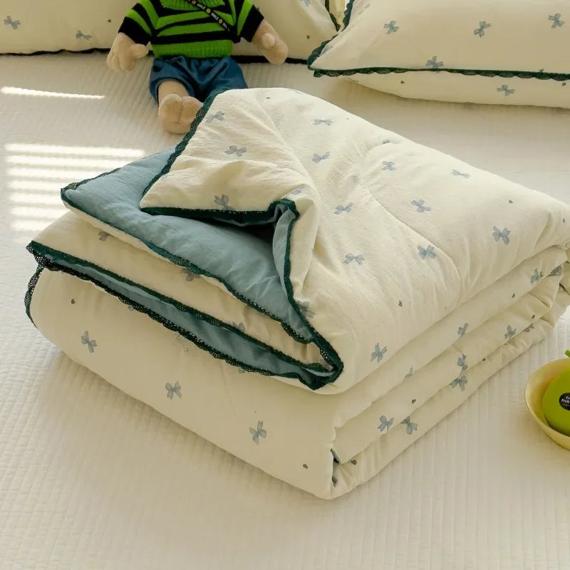 Sweet Printed Air-Condition Blanket Soft Skin-Friendly quilted quilt Breathable Cooling Comforter Queen King Beds