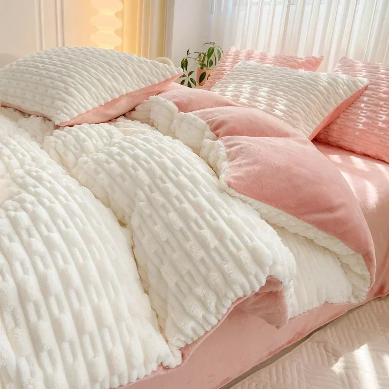 Rabbit Velvet Milk Single Product Quilt Cover Thickened Warm Solid Duvet Bedding