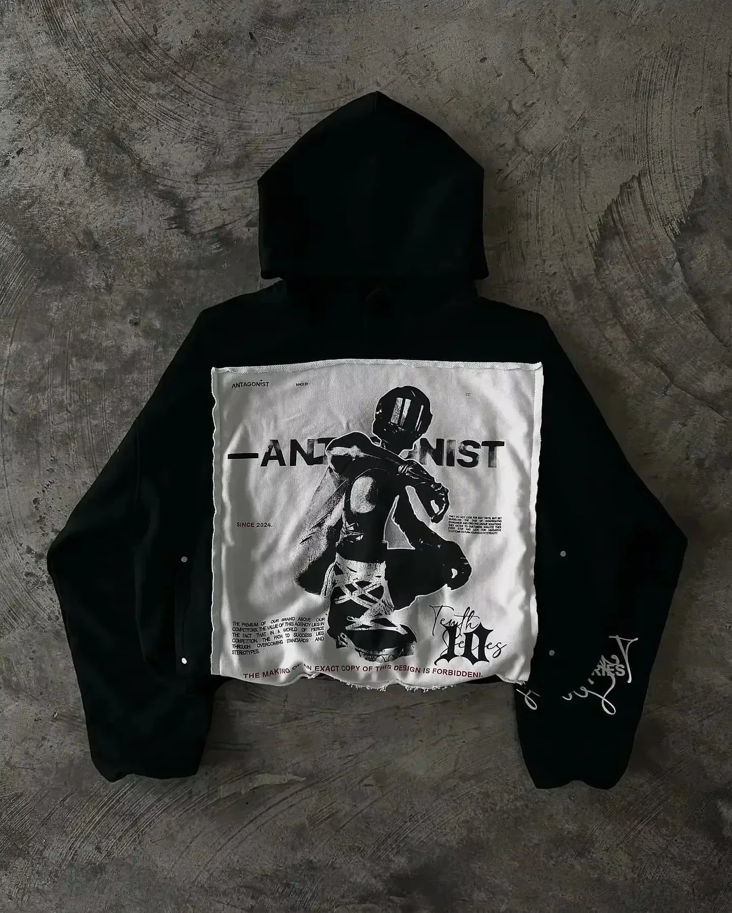 Y2K Gothic Drawstring Design Black Zipper Sweatshirt Jacket Coat Harajuku Letter Graphic Slim Hoodie Clothing