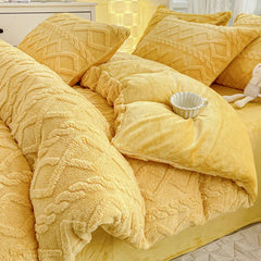 1Pcs tower hibiscus milk fleece quilt cover