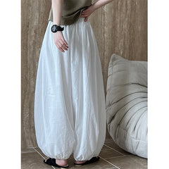 Oversized Bloomers Elegant Lantern Pants Casual Loose Breathable Cotton Wide Leg Pants