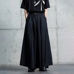 Gothic Y2K Single Layer Thick Japanese Culottes Dark Style Streetwear Draped Personality All Match Casual Pants Unisex