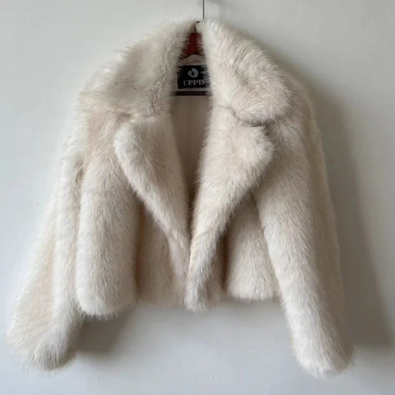 Luxury Brand Fur Coat Short Lazy Wind Fox Fur Jacket Cropped Fluffy Casaco De Pele Feminino