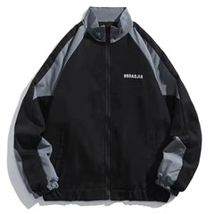 Hip Hop Varsity Jacket High Street Patchwork Color Block Windbreaker Coats Thin College Jackets