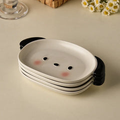 1pc/2pcs Ceramic bread plate, small dog shaped plate, cute mini fruit plate, dessert plate