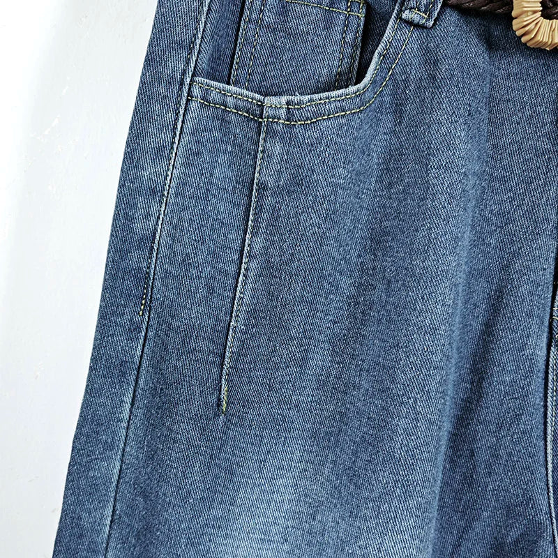 Capris Jeans Loose Shorts Baggy Clothes Korean Dongdaemun Clothing Blue Big Size Hanbok Pants Short