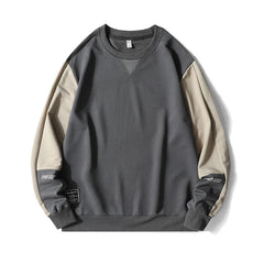 Male Patchwork Loose O-Neck Hip Hop Hoodies