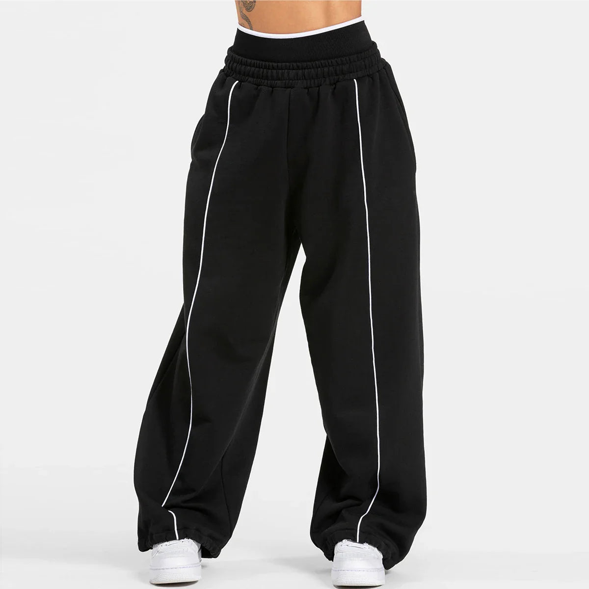 Loose Yoga Trousers Casual Straight Wide Leg Sports Pants Gym Sweatpants Elastic High Waist Fitness Running Yoga Pants
