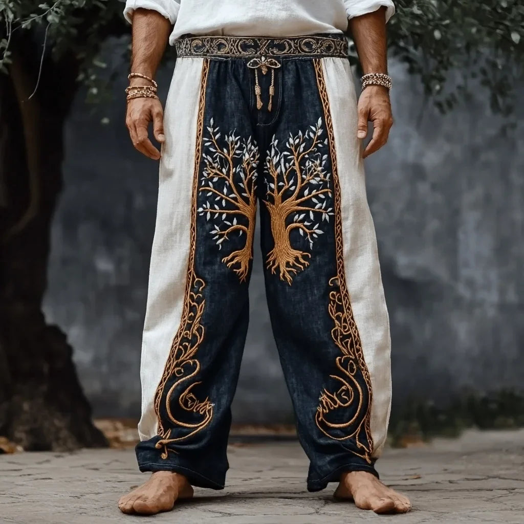 retro Viking Celtic art knot 3D printed casual pants drawstring straight leg pants beach pants