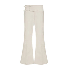 Solid Loose Casual Long Pants Simple Basic All-Match Office Lady Style Bottoms