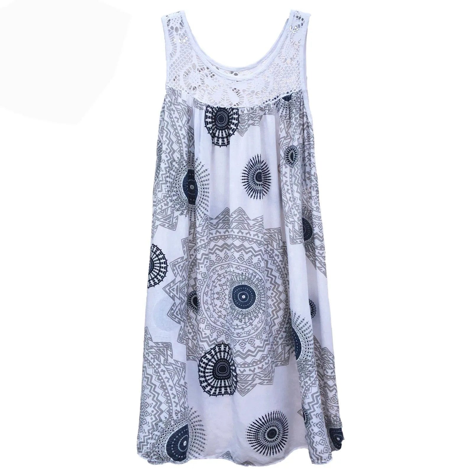 clothing sleeveless camisole dress lace print sleeveless large swing loose dress long skirt plus size