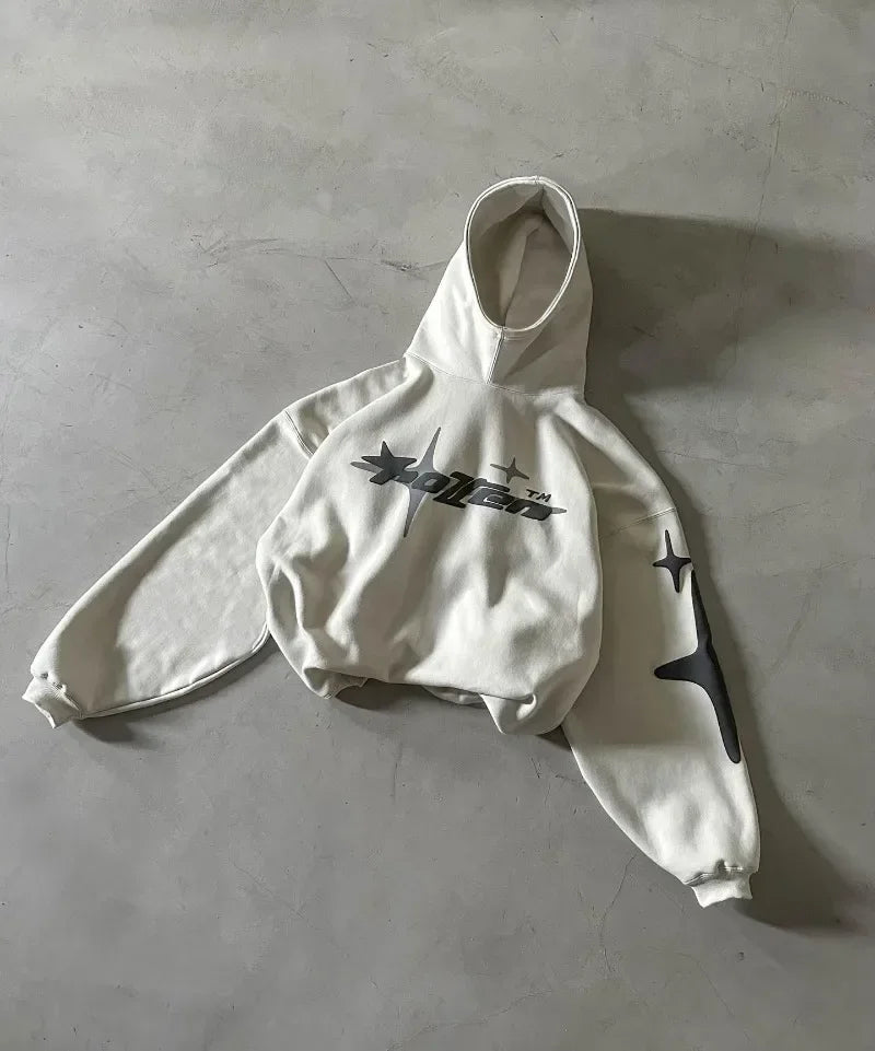 Retro Gothic Hoodie American High Street TrendY2k Harajuku Loose