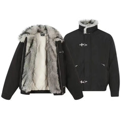 American Aircraft Button Pocket Zipper Stand-Up Collar Parka
