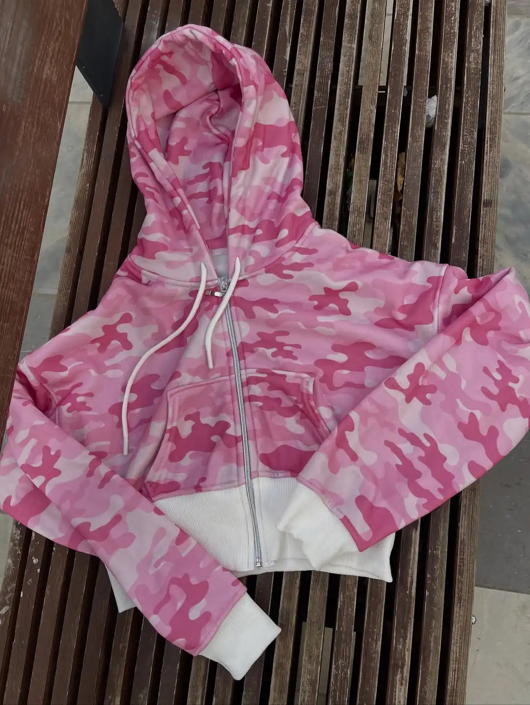 Pink Camouflage Set Y2K Streetwear Sportswear Gym Workout American Hip Hop Hoodie Two Piece Set Tracksuit