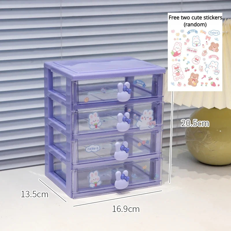 Desktop Storage Box Organizer Student Drawer Box Pen Holder Cute Office Childrens Hair Accessories Stationery Rack Organizer Box