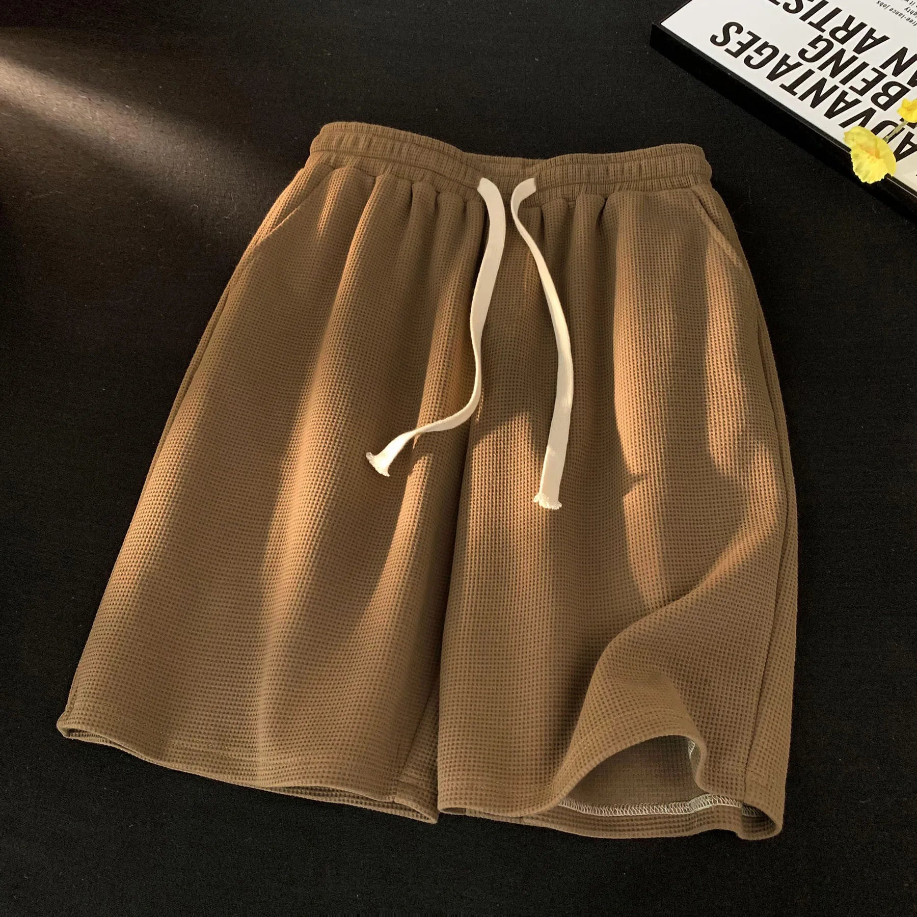 Waffle shorts thin loose casual sports brand beach American five-point pants