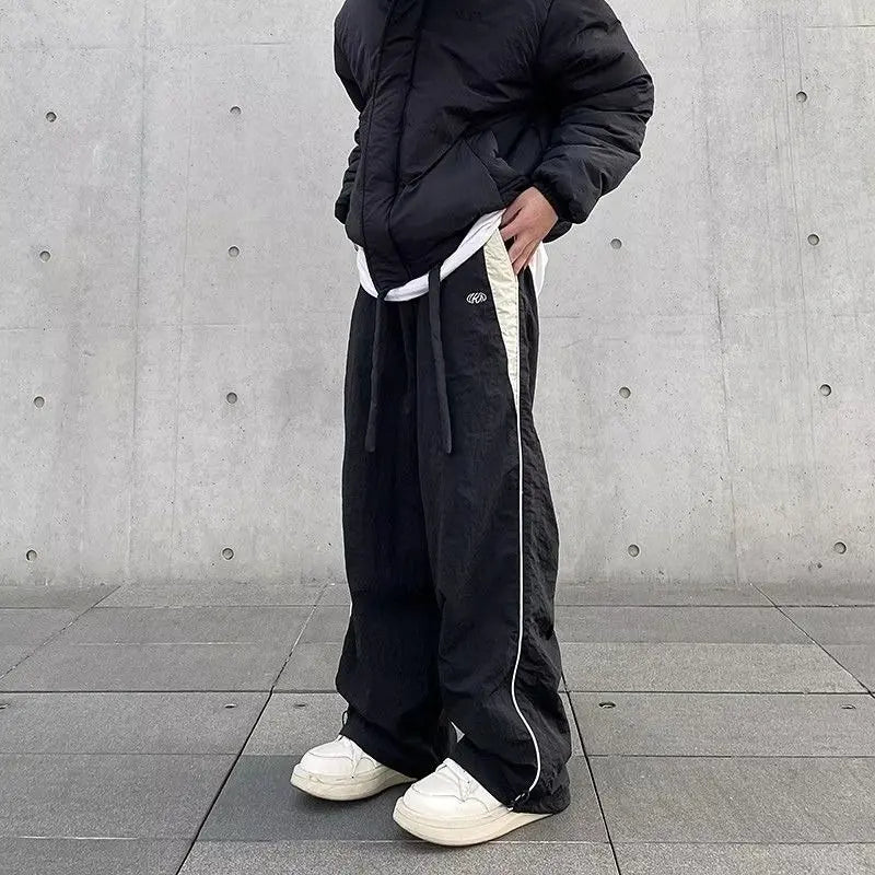 Y2K Vintage Loose Pant Casual Street Hip Hop Baggy Pants High Waist Wide Leg Trousers Solid Joggers Clothes