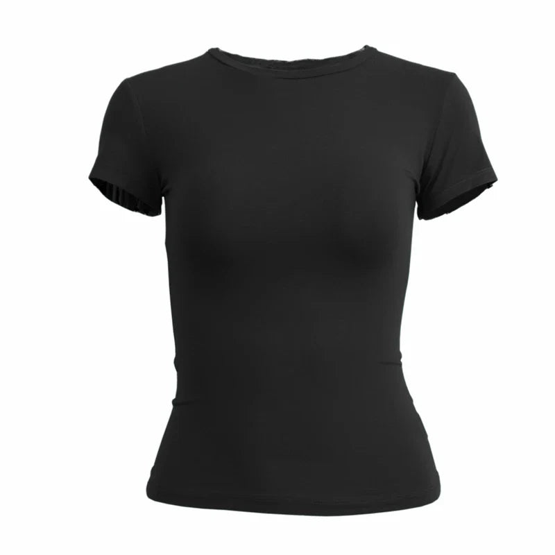 Clothing Short Sleeve T-shirt Slim Fit Tops O-Neck Knitted Sheath Tee Shirt Street Wear Sex Sporty Y2K New2410