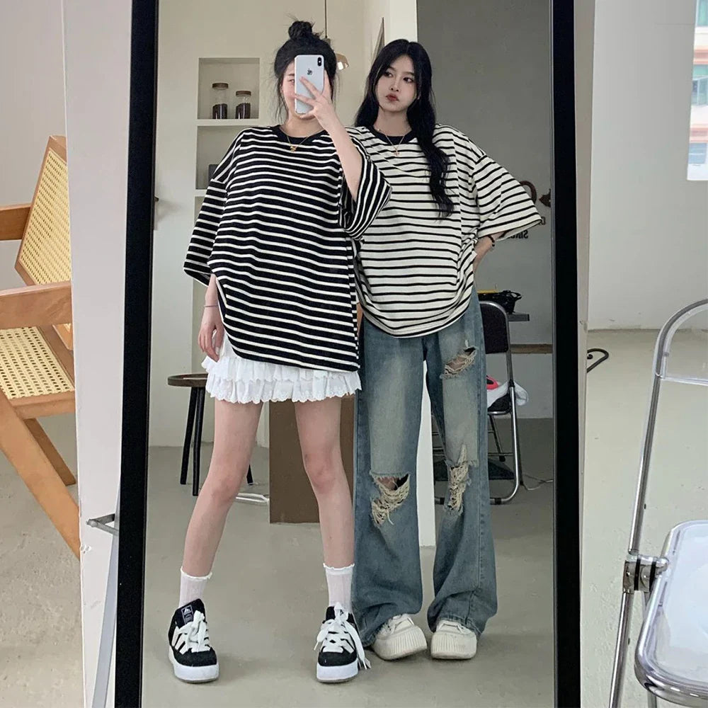 American Vintage Hole Y2k Jeans High Waist Jeans Wide Leg Baggy Loose Straight Hip Hop Streetwear Dragging Denim Pants