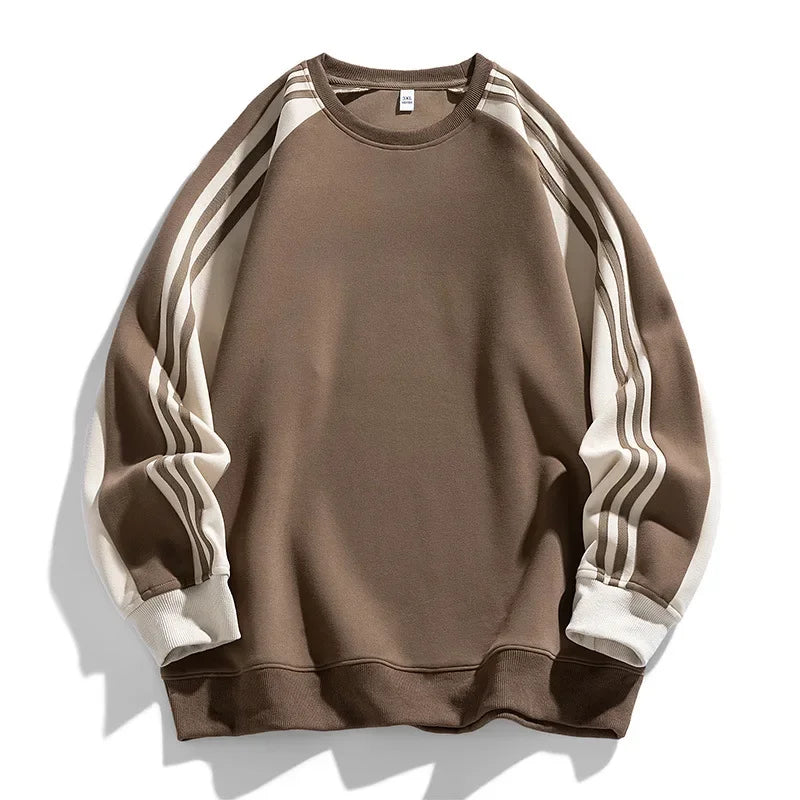American Style Loose Fit round Neck Sweatshirt Unisex Youth Casual Top Simple Design