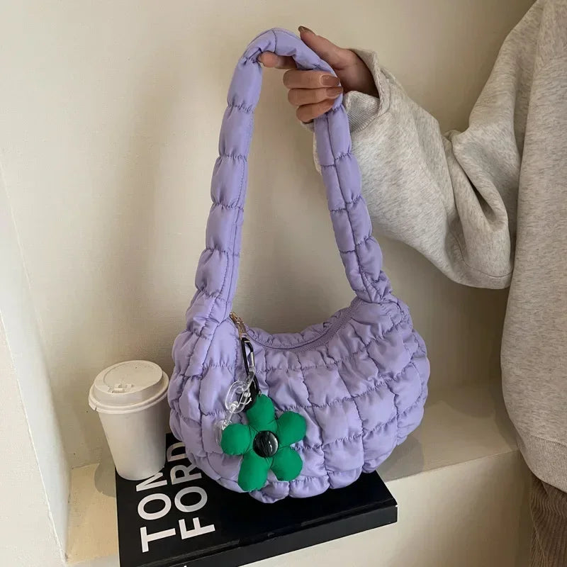 Bag Korean Version Sweet Girly Style Shoulder Bag Casual Bubble Dumpling Bag Fold Cloud Bags Exquisite