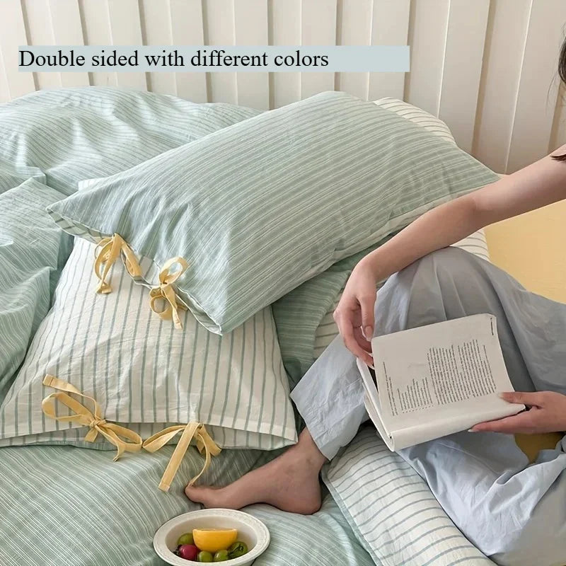 Double Sided Stripes Bow Pillow Cases 48x74cm Soft Comfortable Covers Cotton Pillow Cover Pillow Sham Beds Home Decoration gifts