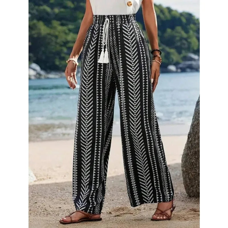 Plus Size 1XL-5XL Striped Printed Casual