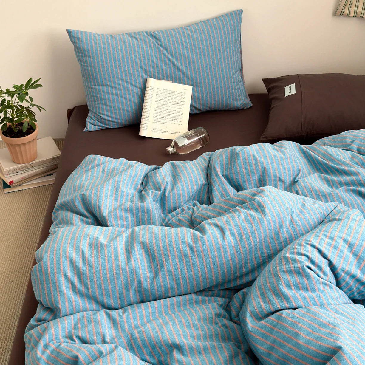 100%Cotton Striped Duvet Cover Set